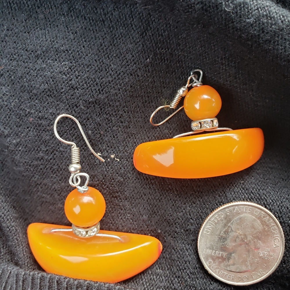 Amber colored stone earrings